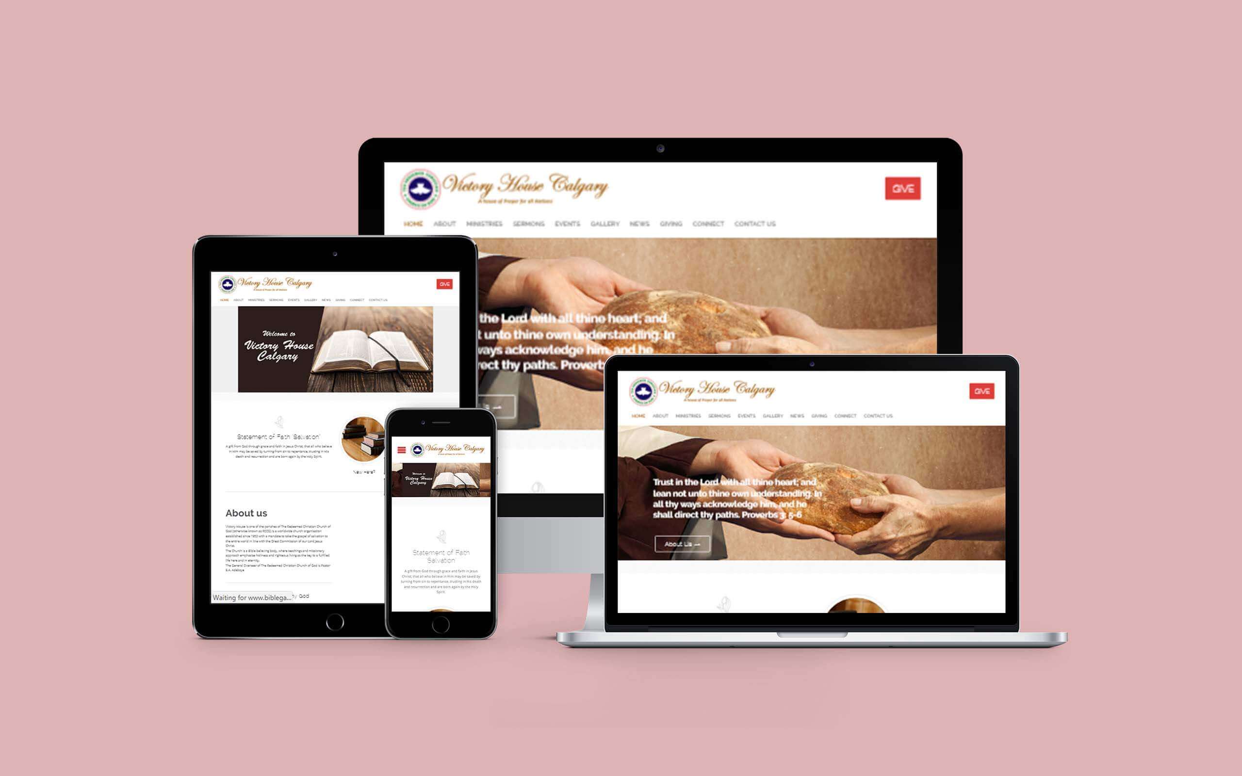 RCCG Victory House Calgary Website Development